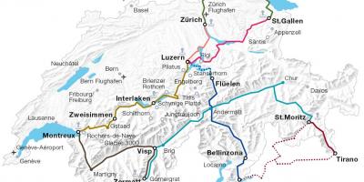 Switzerland train route map