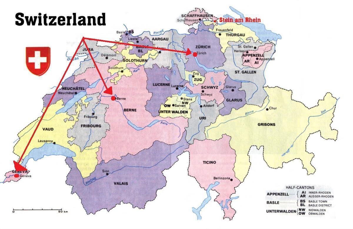 geneva switzerland map europe