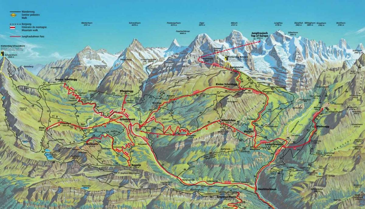 map of hiking map switzerland