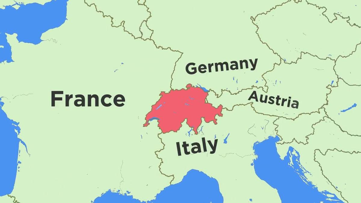 map of switzerland and neighbouring countries