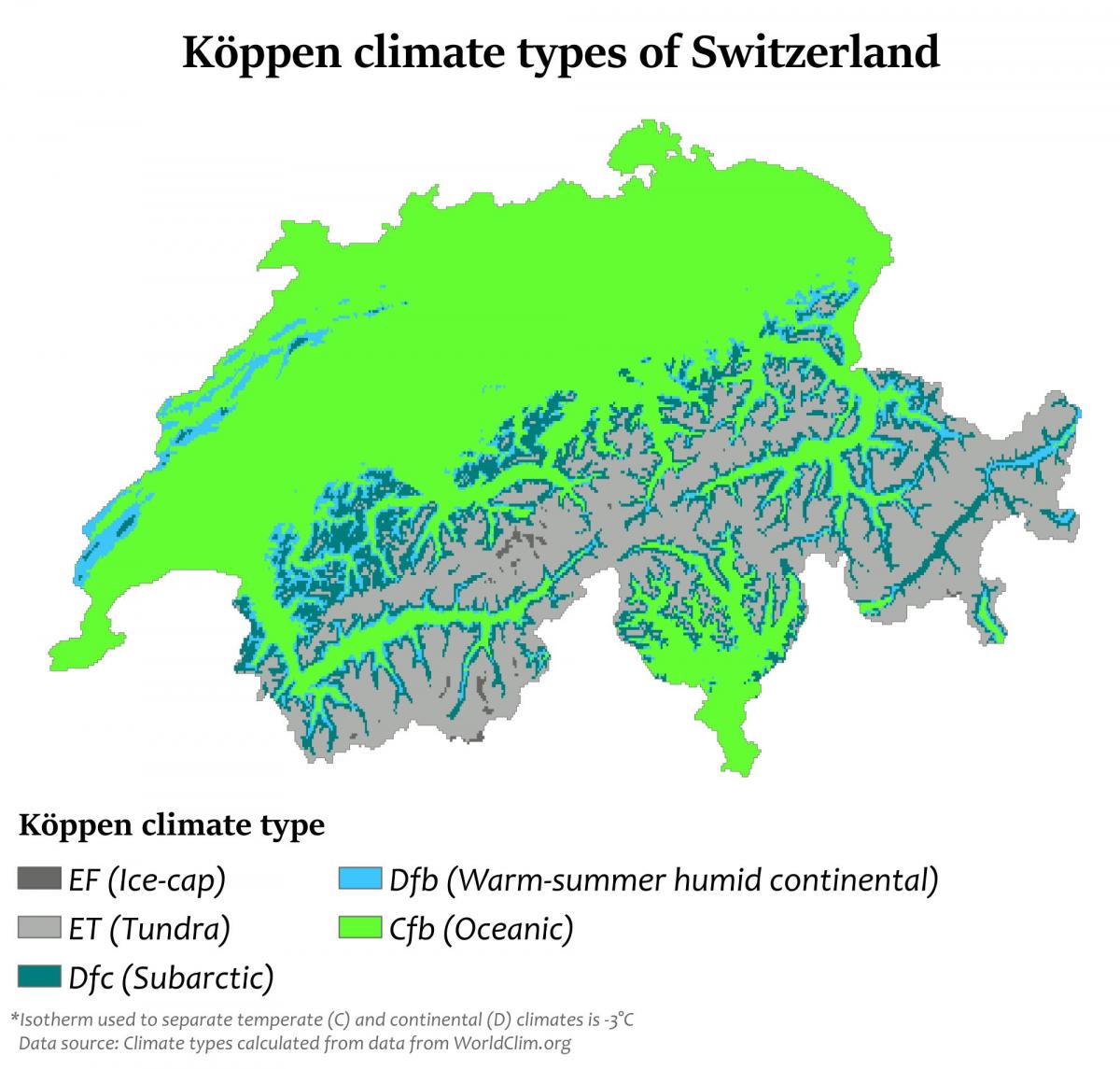 map of switzerland climate