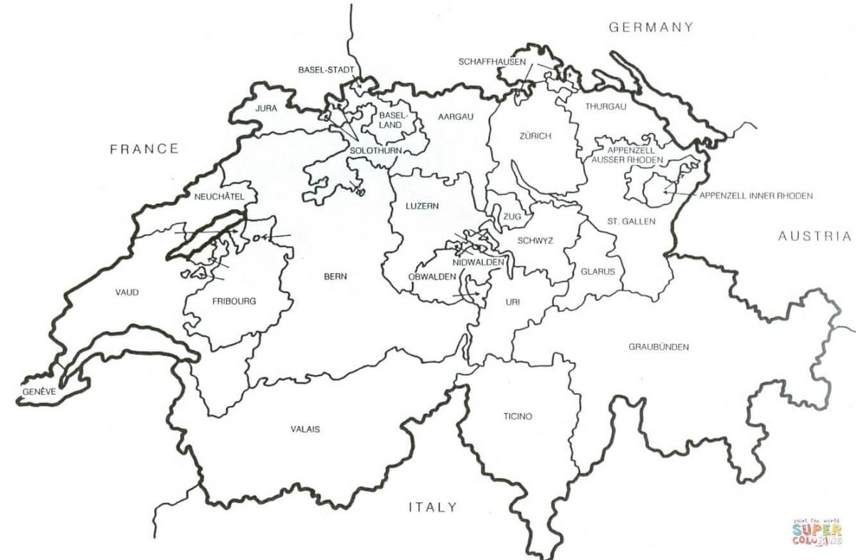 switzerland blank map