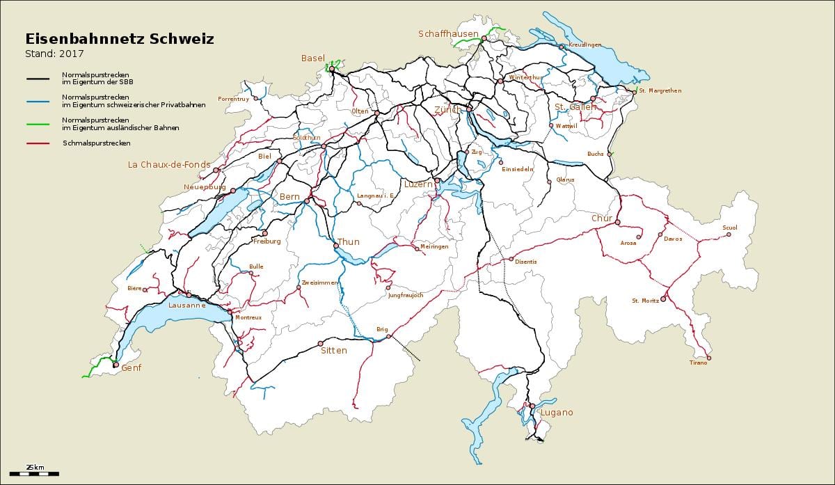 map of switzerland ports