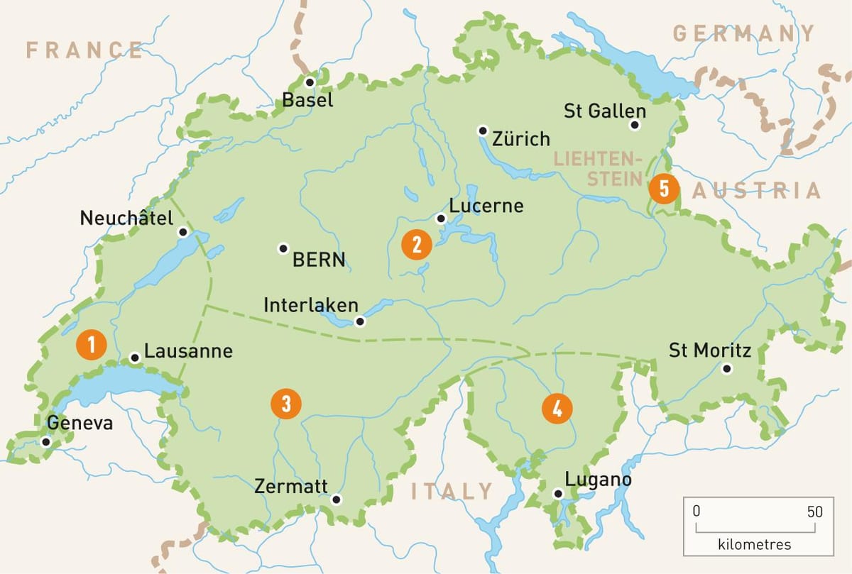 map of switzerland regions