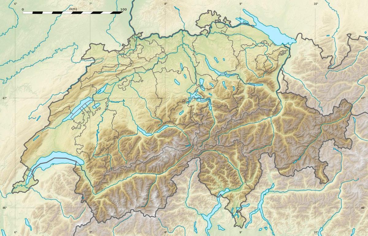 map of switzerland relief
