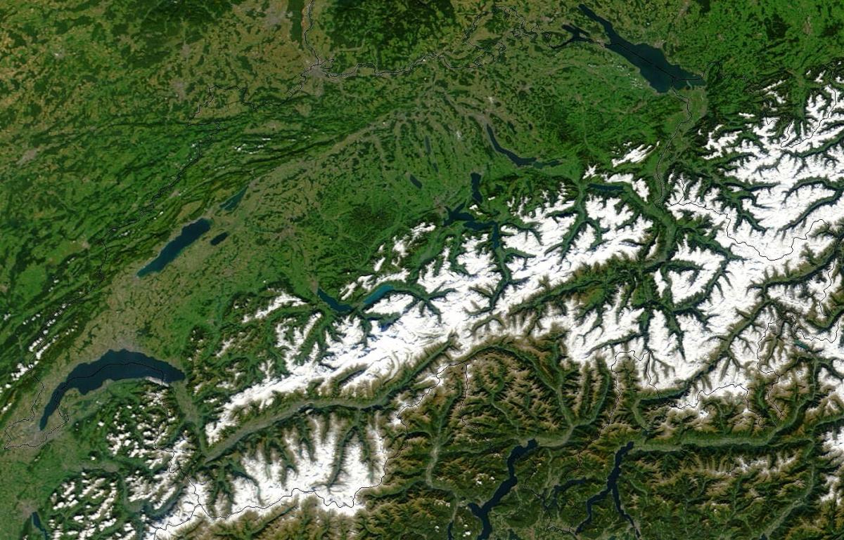 map of switzerland satellite
