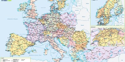 Map of interrail switzerland 