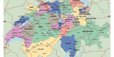 Detailed map of switzerland
