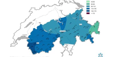Map of snow map switzerland