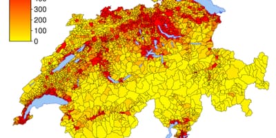Switzerland population density map