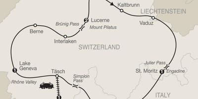 Map of switzerland scenic drives