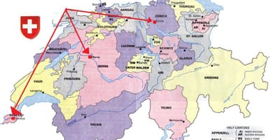 Map of zurich switzerland map europe